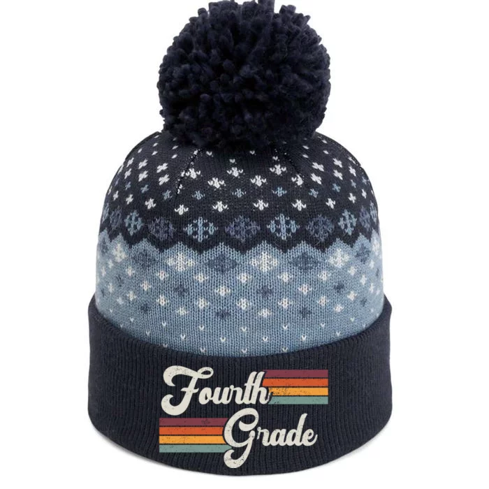 Fourth Grade Retro Vintage The Baniff Cuffed Pom Beanie