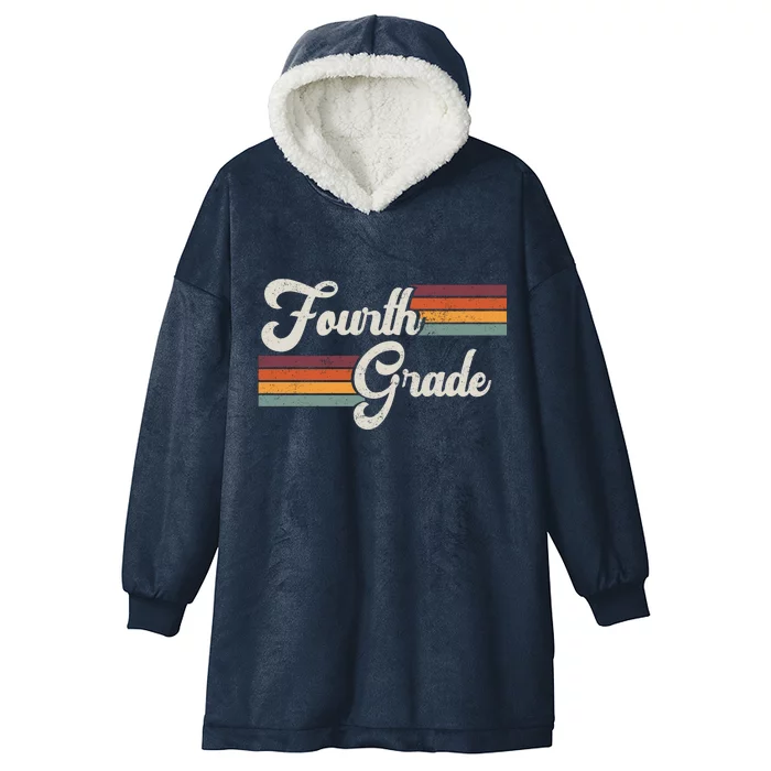 Fourth Grade Retro Vintage Hooded Wearable Blanket