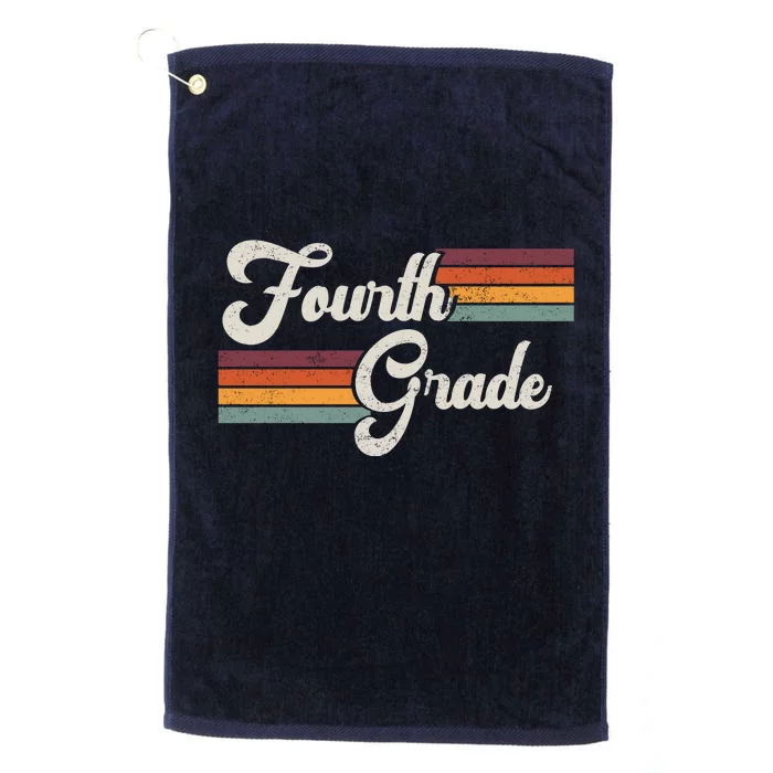 Fourth Grade Retro Vintage Platinum Collection Golf Towel