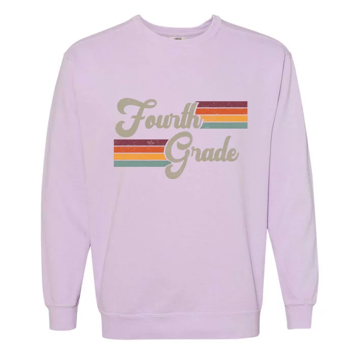 Fourth Grade Retro Vintage Garment-Dyed Sweatshirt