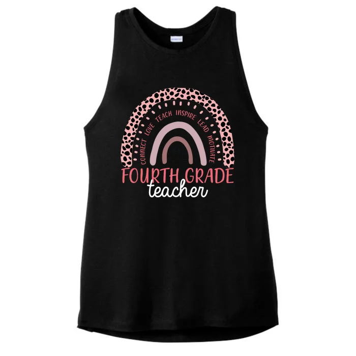 Fourth Grade Teacher Cute Inspiring Rainbow Ladies Tri-Blend Wicking Tank