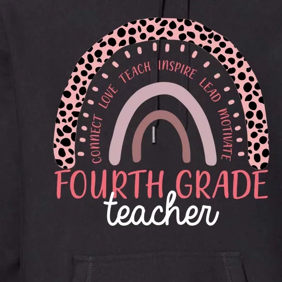 Fourth Grade Teacher Cute Inspiring Rainbow Premium Hoodie