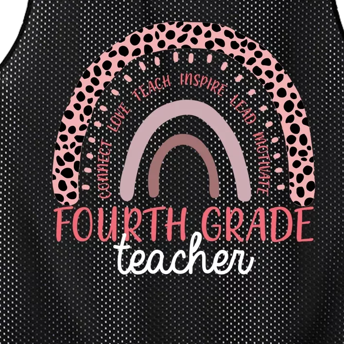 Fourth Grade Teacher Cute Inspiring Rainbow Mesh Reversible Basketball Jersey Tank