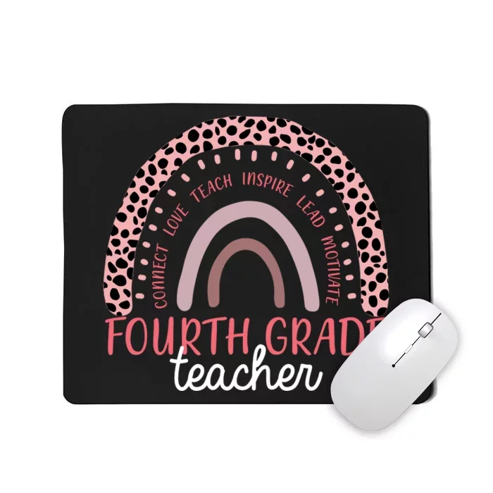 Fourth Grade Teacher Cute Inspiring Rainbow Mousepad