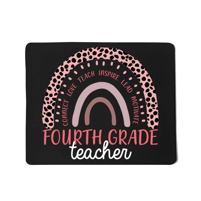 Fourth Grade Teacher Cute Inspiring Rainbow Mousepad