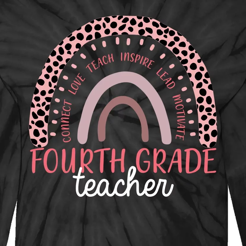 Fourth Grade Teacher Cute Inspiring Rainbow Tie-Dye Long Sleeve Shirt