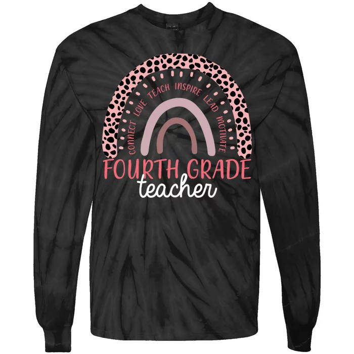 Fourth Grade Teacher Cute Inspiring Rainbow Tie-Dye Long Sleeve Shirt