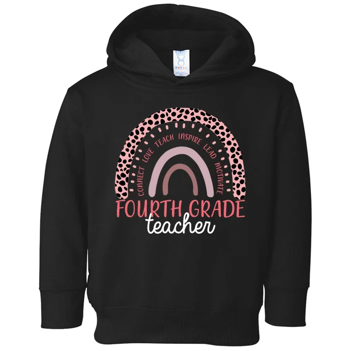 Fourth Grade Teacher Cute Inspiring Rainbow Toddler Hoodie