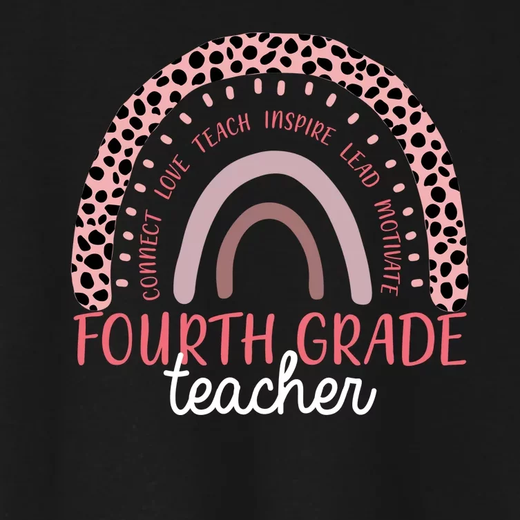 Fourth Grade Teacher Cute Inspiring Rainbow Women's Crop Top Tee