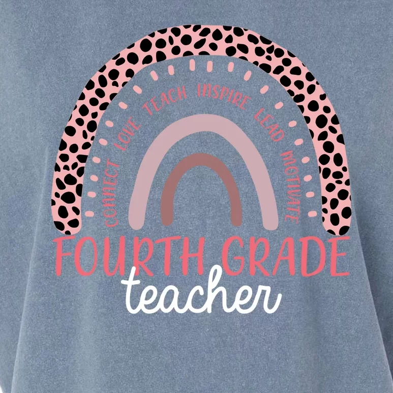 Fourth Grade Teacher Cute Inspiring Rainbow Garment-Dyed Women's Muscle Tee