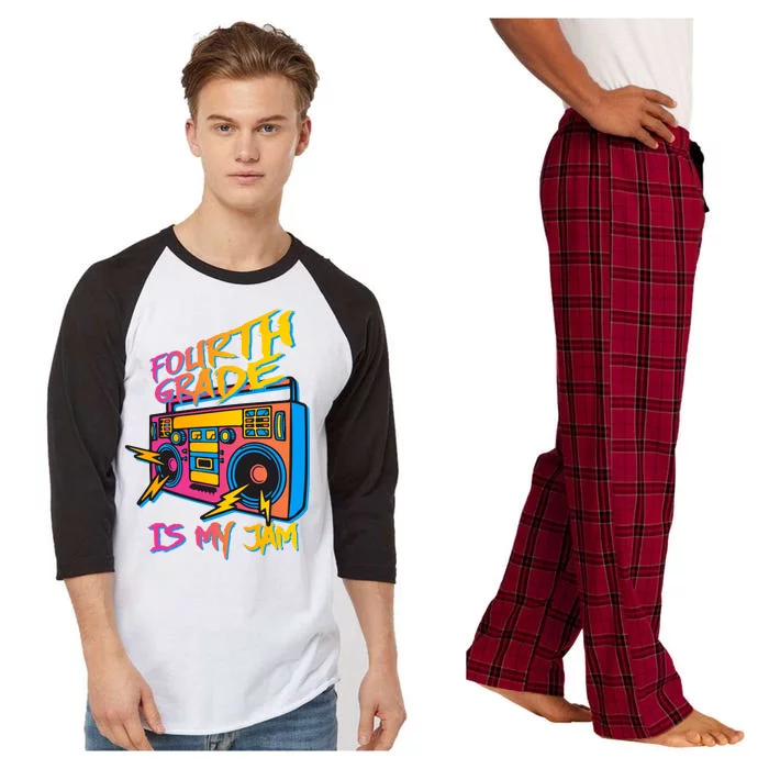 Fourth Grade Teacher Retro Raglan Sleeve Pajama Set