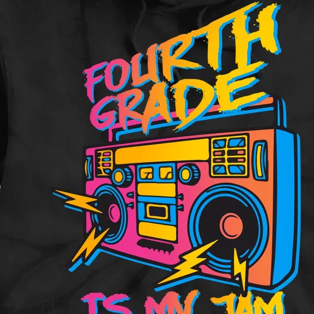 Fourth Grade Teacher Retro Tie Dye Hoodie