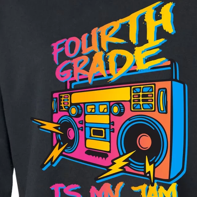 Fourth Grade Teacher Retro Cropped Pullover Crew