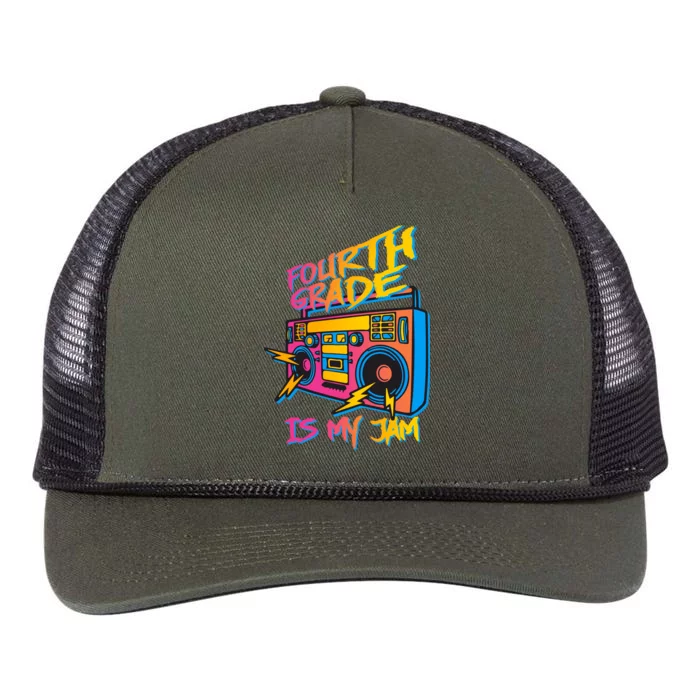 Fourth Grade Teacher Retro Retro Rope Trucker Hat Cap