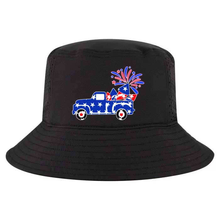 Fourth of July Fireworks Pickup Truck Cool Comfort Performance Bucket Hat