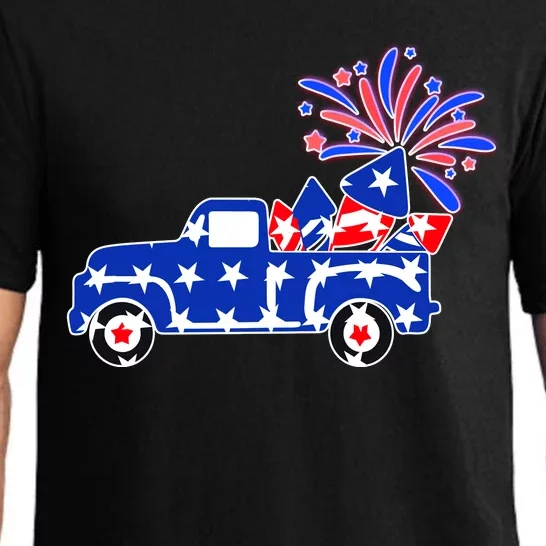 Fourth of July Fireworks Pickup Truck Pajama Set