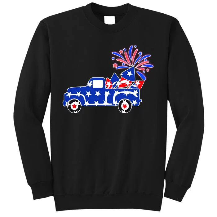 Fourth of July Fireworks Pickup Truck Tall Sweatshirt