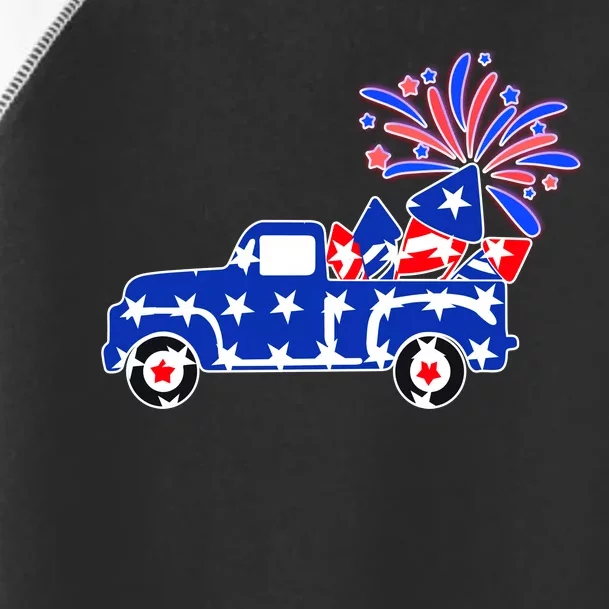 Fourth of July Fireworks Pickup Truck Toddler Fine Jersey T-Shirt