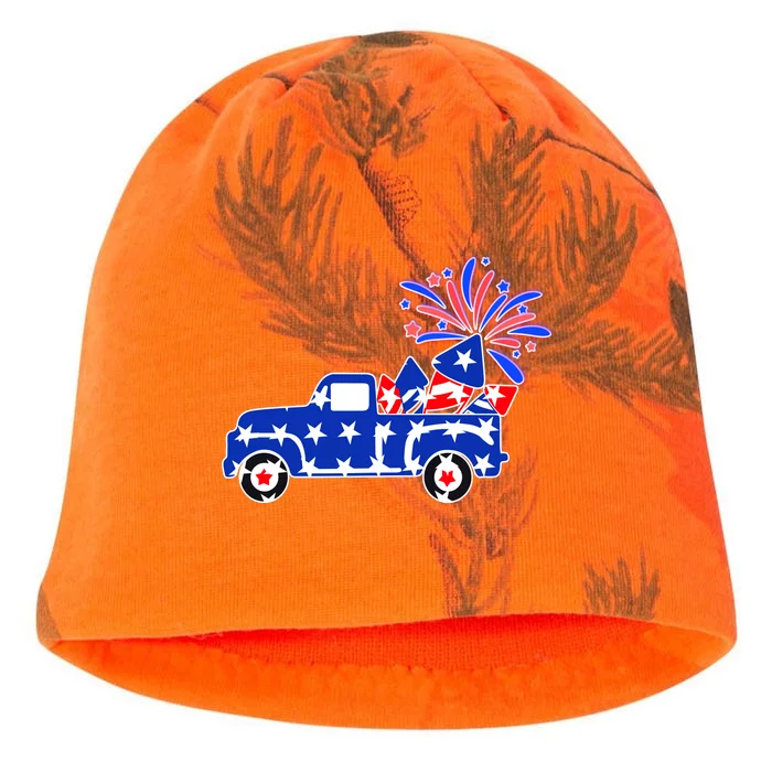 Fourth of July Fireworks Pickup Truck Kati - Camo Knit Beanie