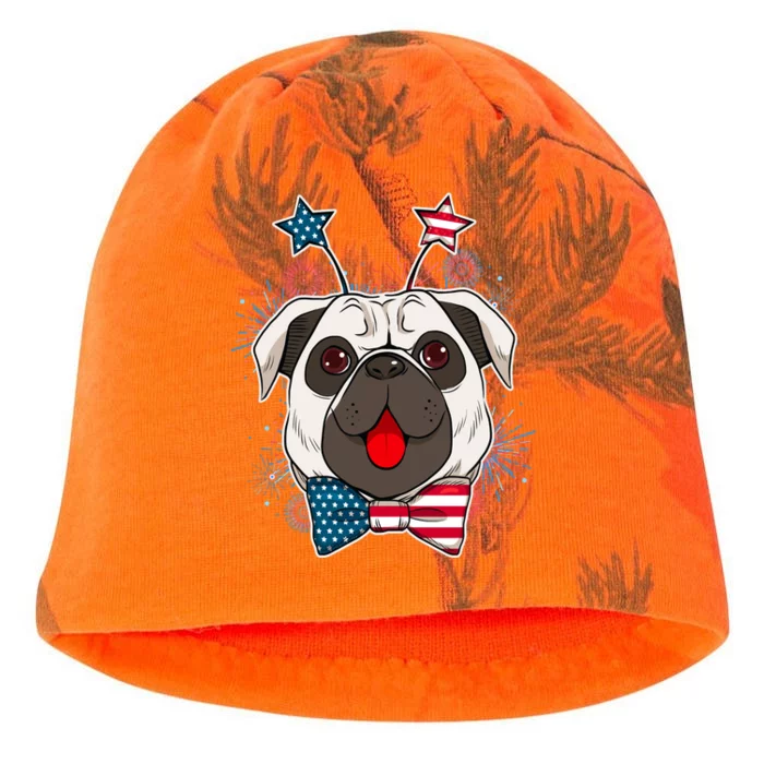 Fourth of July Fireworks Pug Dog Kati - Camo Knit Beanie