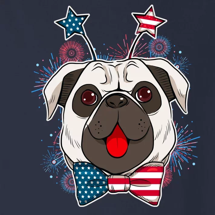 Fourth of July Fireworks Pug Dog Toddler Long Sleeve Shirt