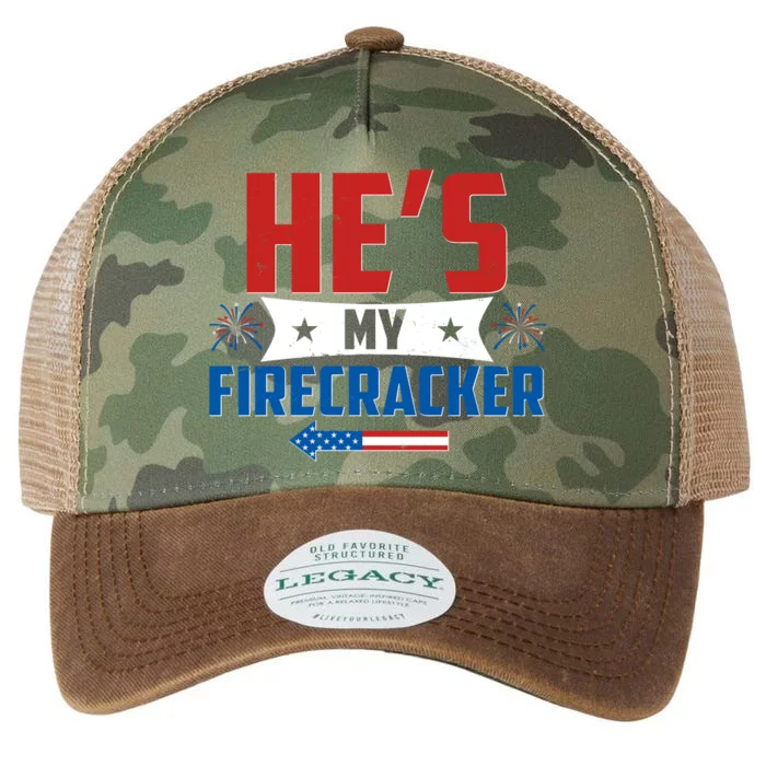 Fourth of July He's My Firecracker Matching Shirt Legacy Tie Dye Trucker Hat