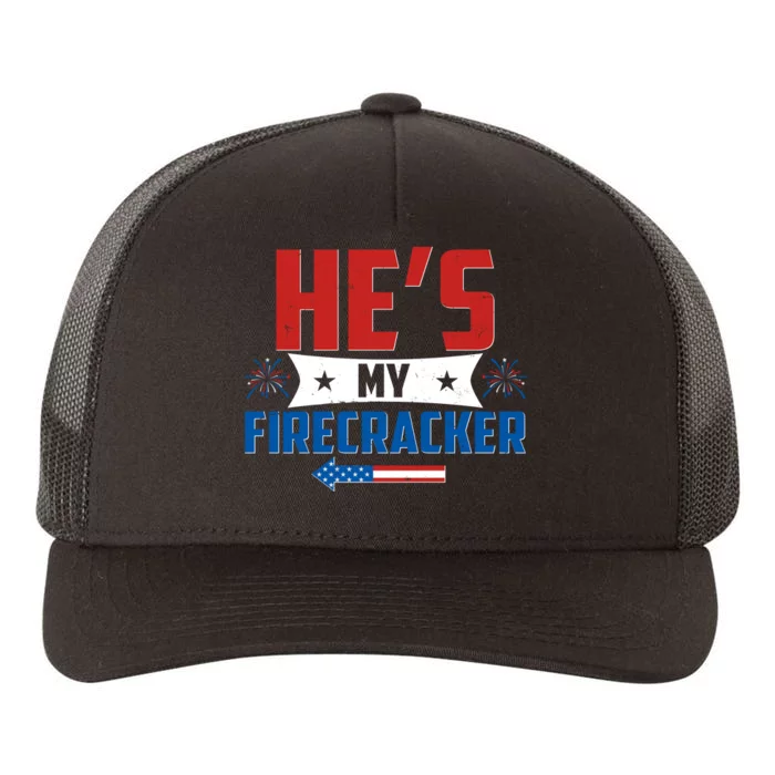 Fourth of July He's My Firecracker Matching Shirt Yupoong Adult 5-Panel Trucker Hat