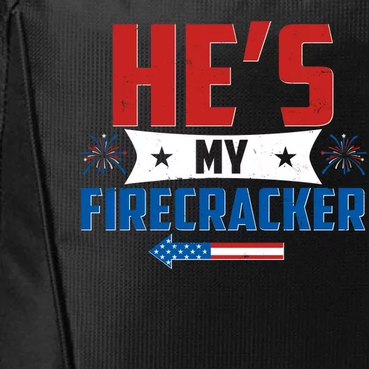 Fourth of July He's My Firecracker Matching Shirt City Backpack