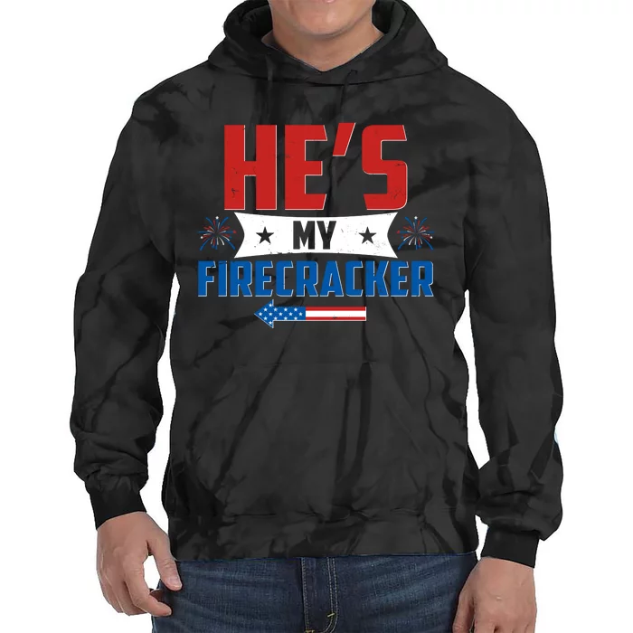 Fourth of July He's My Firecracker Matching Shirt Tie Dye Hoodie