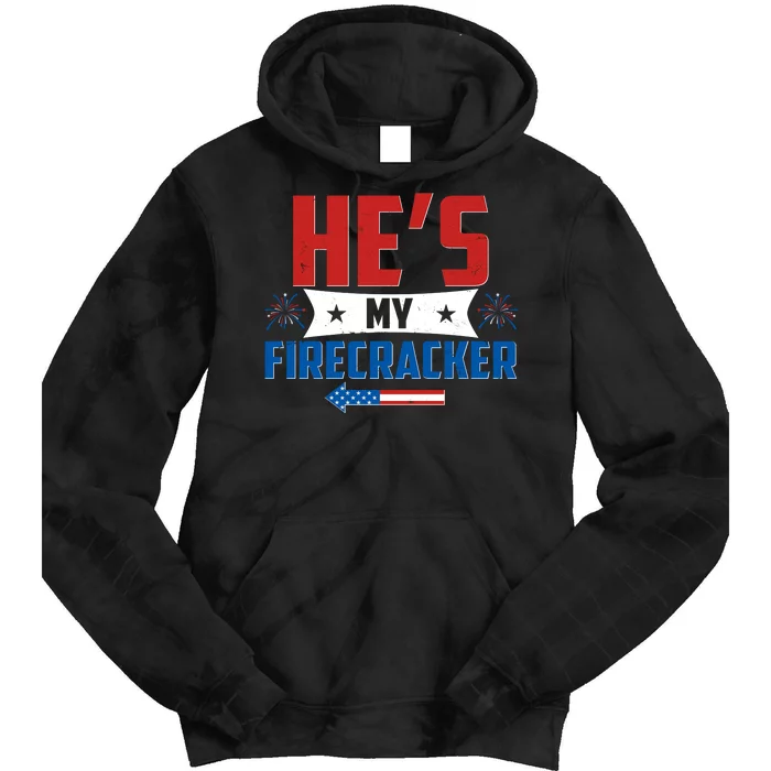 Fourth of July He's My Firecracker Matching Shirt Tie Dye Hoodie