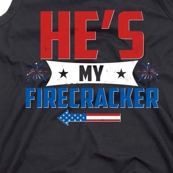 Fourth of July He's My Firecracker Matching Shirt Tank Top