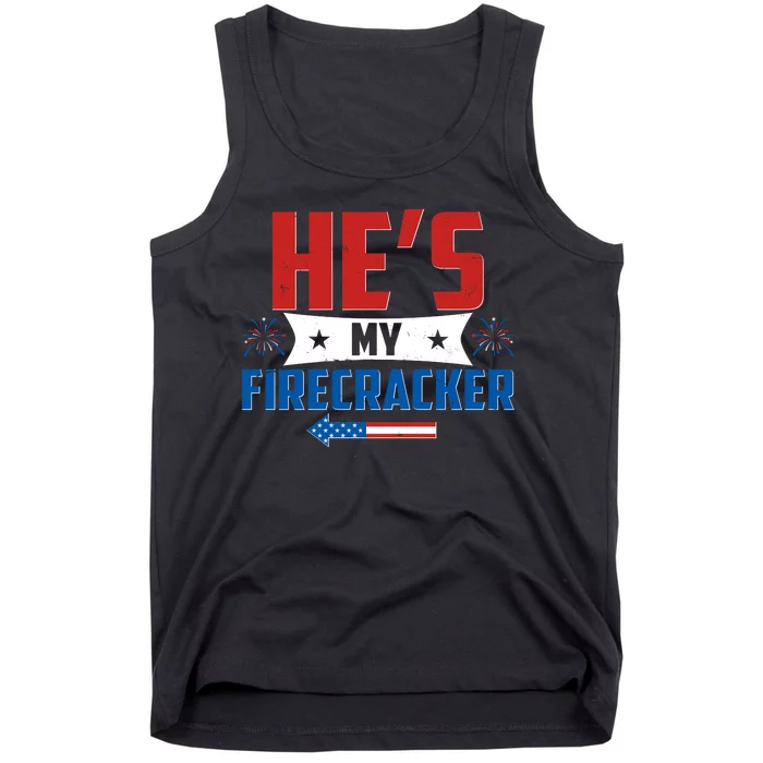 Fourth of July He's My Firecracker Matching Shirt Tank Top