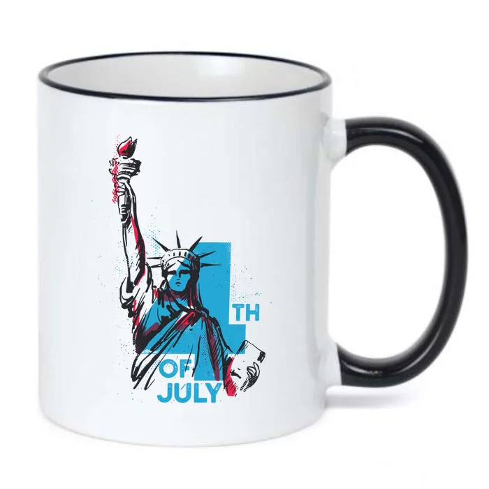 Fourth Of July Statue Of Liberty Black Color Changing Mug