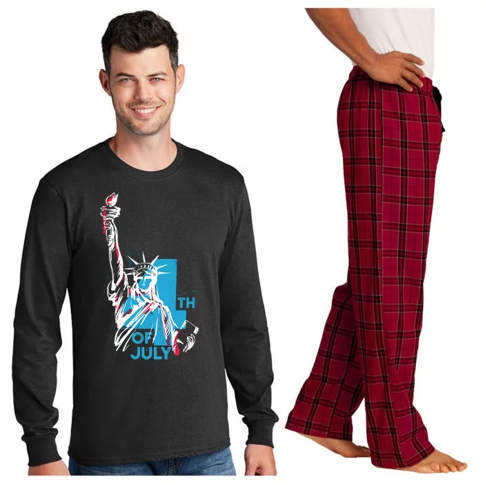 Fourth Of July Statue Of Liberty Long Sleeve Pajama Set