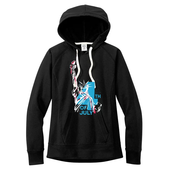 Fourth Of July Statue Of Liberty Women's Fleece Hoodie