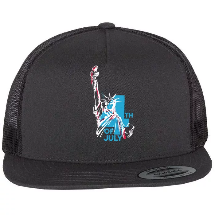 Fourth Of July Statue Of Liberty Flat Bill Trucker Hat