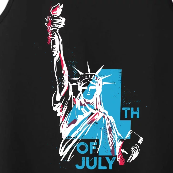 Fourth Of July Statue Of Liberty Performance Tank