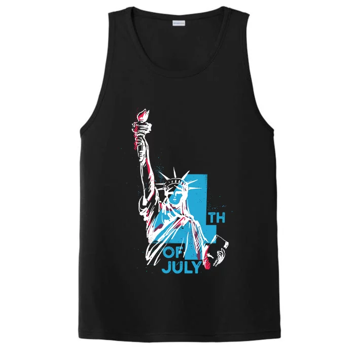 Fourth Of July Statue Of Liberty Performance Tank