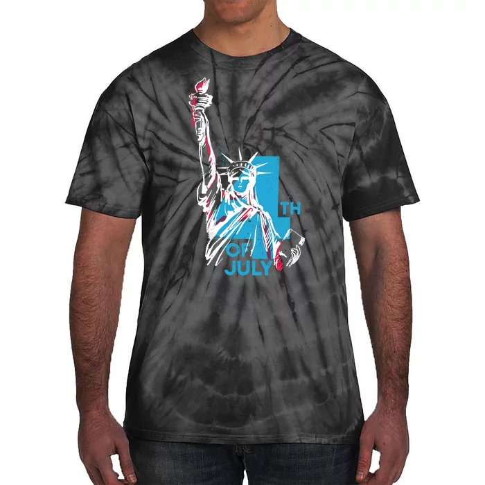 Fourth Of July Statue Of Liberty Tie-Dye T-Shirt