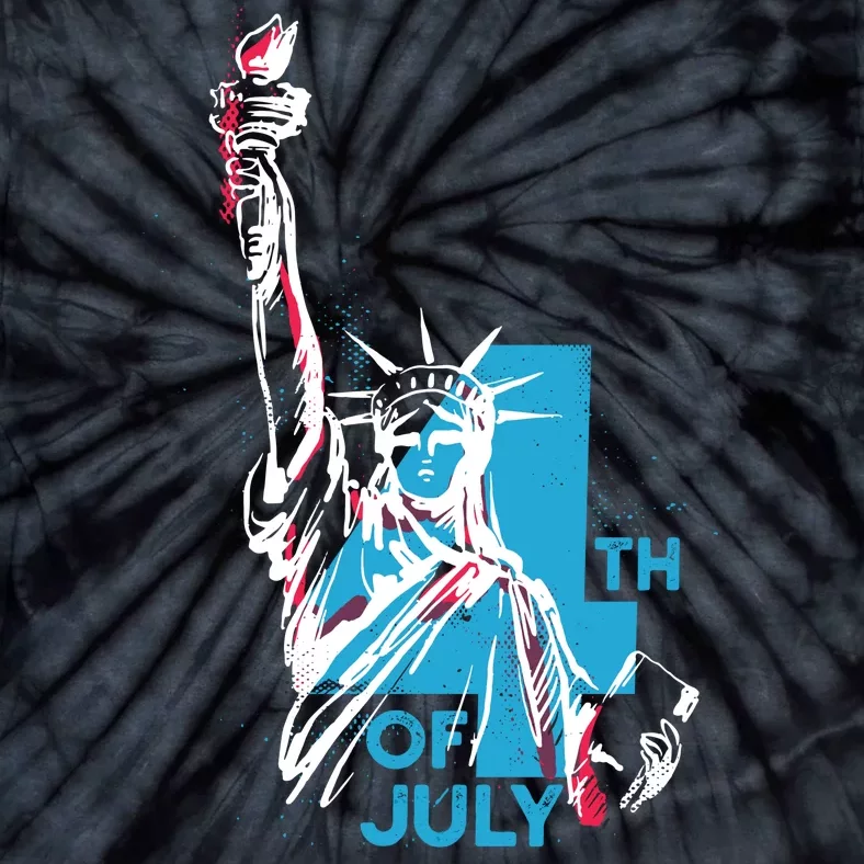 Fourth Of July Statue Of Liberty Tie-Dye T-Shirt