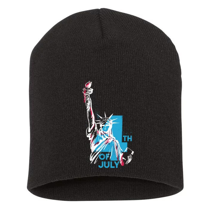 Fourth Of July Statue Of Liberty Short Acrylic Beanie