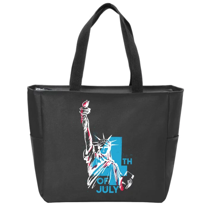 Fourth Of July Statue Of Liberty Zip Tote Bag