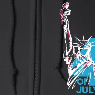 Fourth Of July Statue Of Liberty Full Zip Hoodie