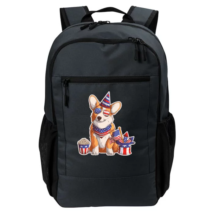 Fourth of July USA American Corgi Daily Commute Backpack