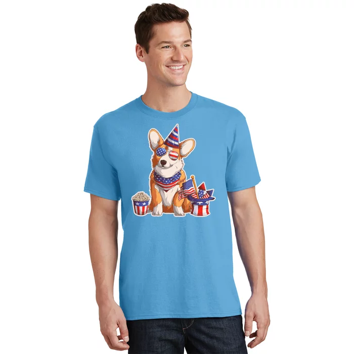 Fourth of July USA American Corgi T-Shirt