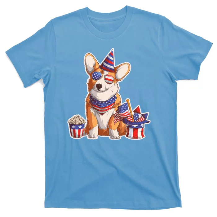 Fourth of July USA American Corgi T-Shirt