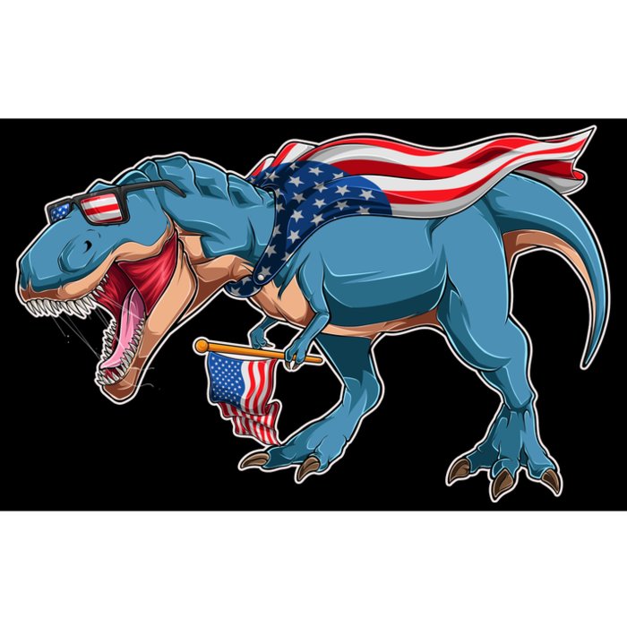 Fourth of July USA American T-Rex Bumper Sticker