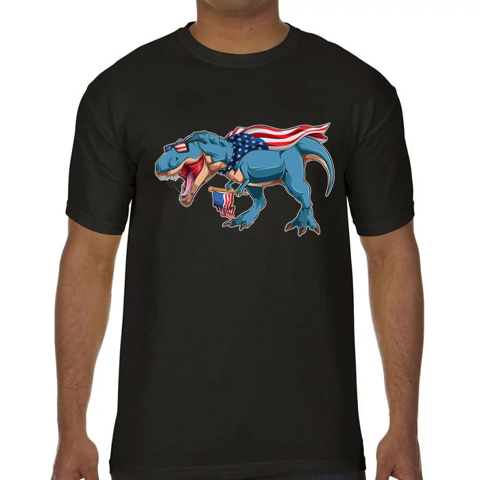 Fourth of July USA American T-Rex Comfort Colors T-Shirt