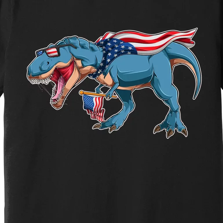 Fourth of July USA American T-Rex Premium T-Shirt