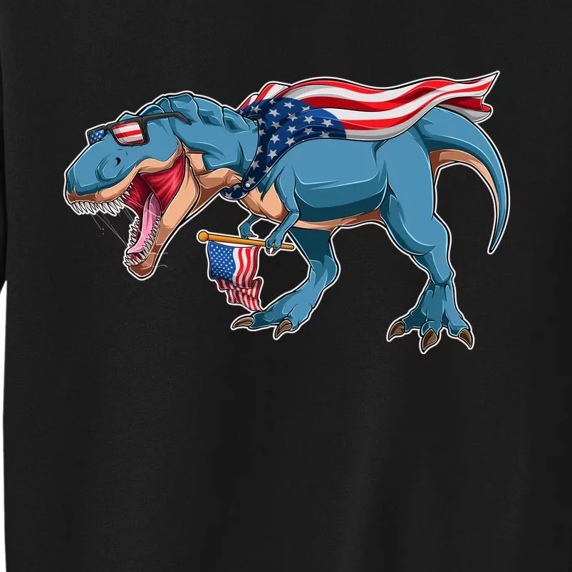 Fourth of July USA American T-Rex Tall Sweatshirt